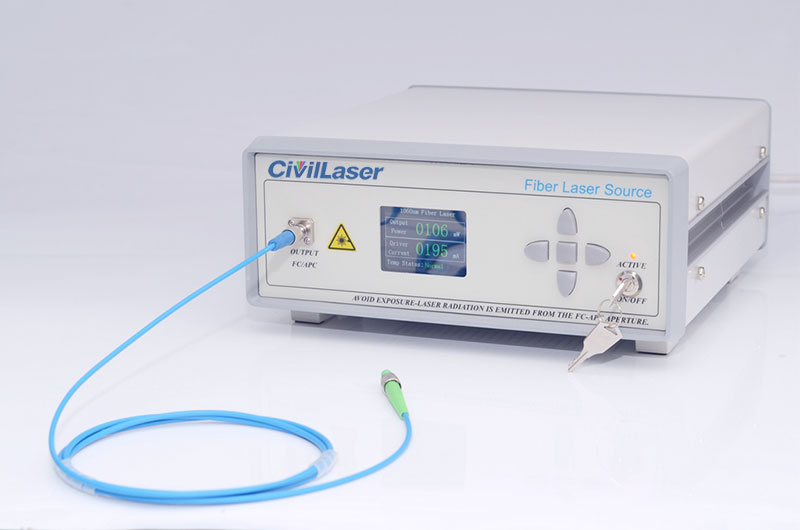 100mW 1550nm DFB laser CW PM fiber output FL-1550-100-PM 벤치탑